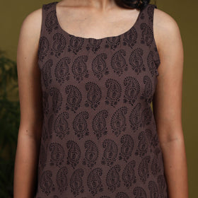 Brown - natural dyed cotton short bagh kurta 16