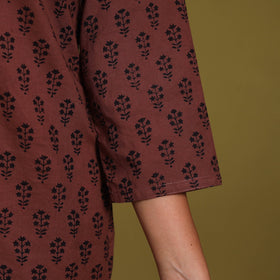 Brown - natural dyed cotton straight bagh kurta 08