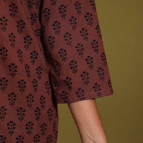 Brown - natural dyed cotton straight bagh kurta 08
