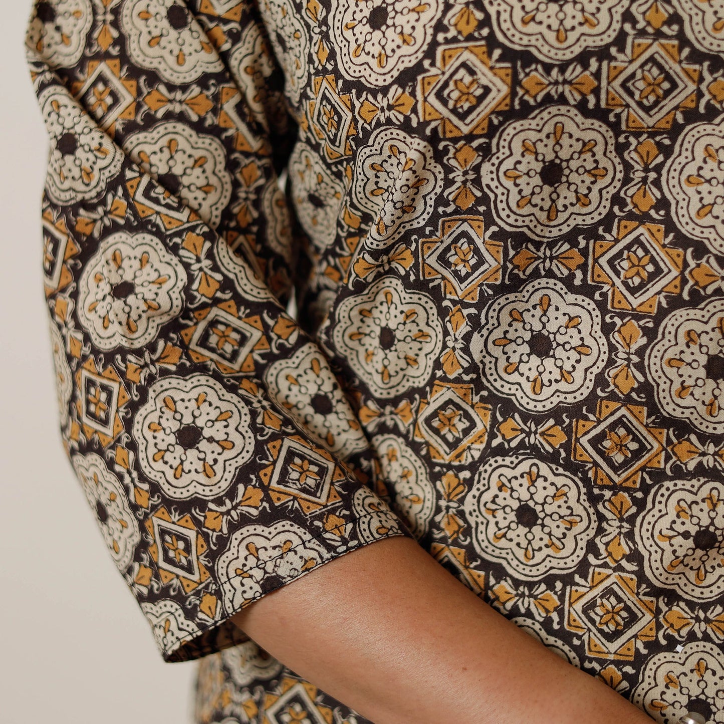 Bagru Hand Block Printed Cotton Straight Long Kurta for Women