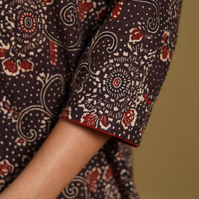 Brown - natural dyed cotton straight hand kurta 22