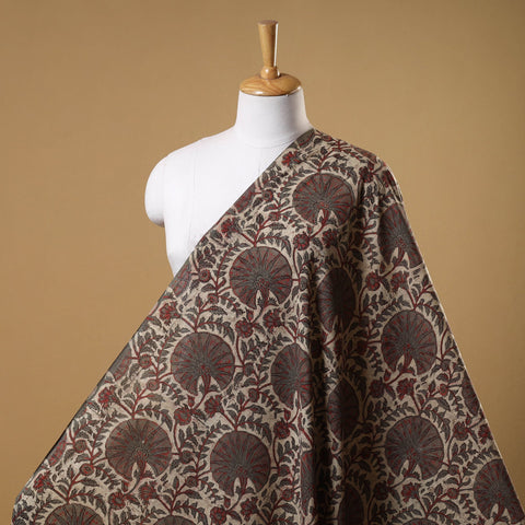 Brown - natural dyed cotton vanaspati bagru fabric 09