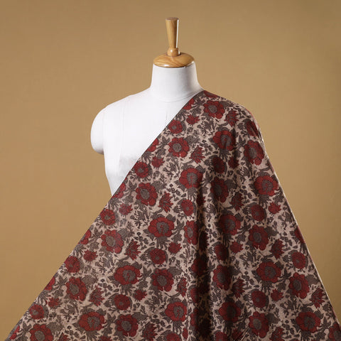 Brown - natural dyed cotton vanaspati bagru fabric 10