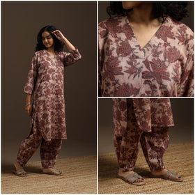 Brown - natural dyed cotton vanaspati bagru co-ord set 02