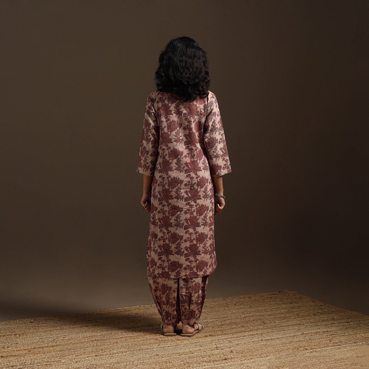 Brown - natural dyed cotton vanaspati bagru co-ord set 02