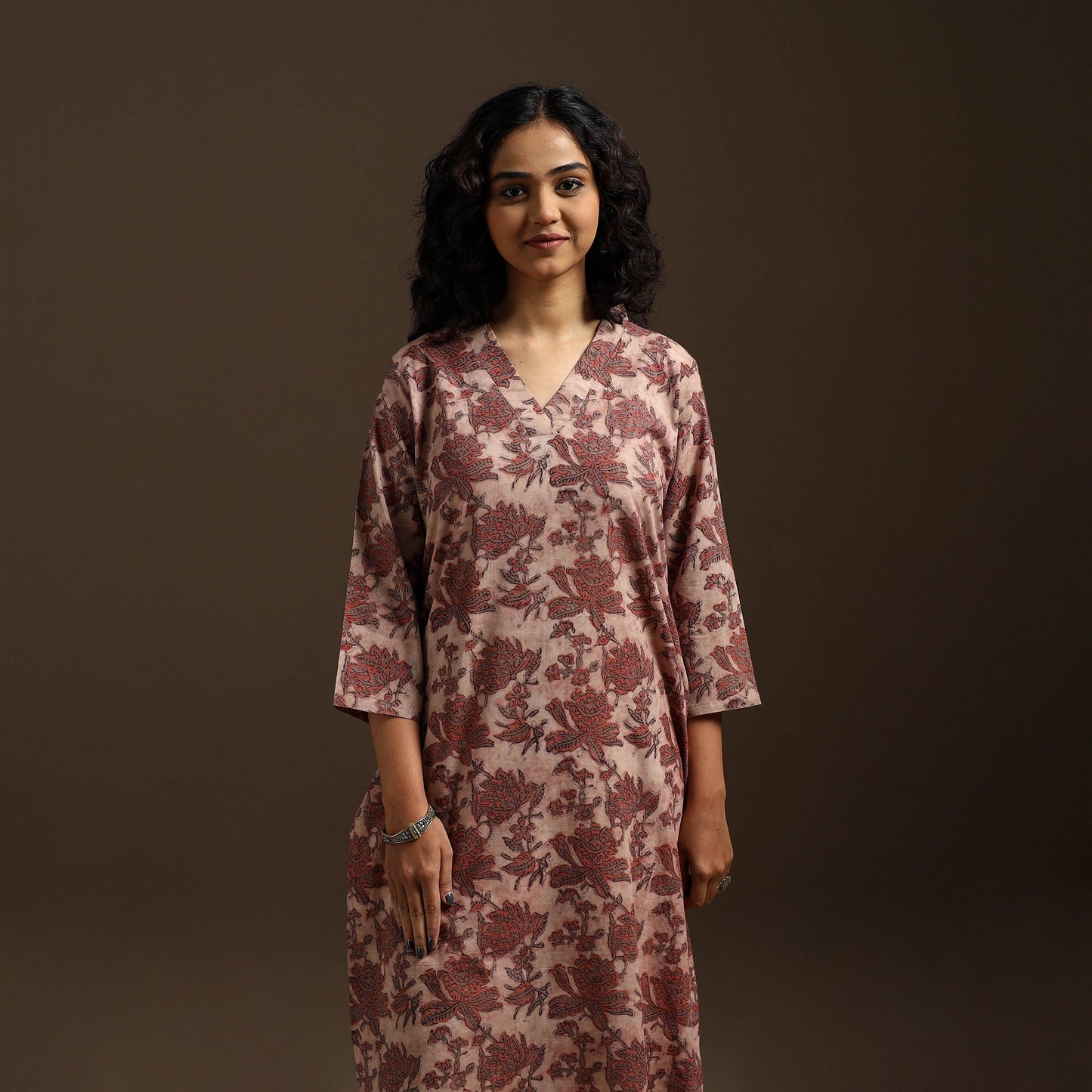 Brown - natural dyed cotton vanaspati bagru co-ord set 02