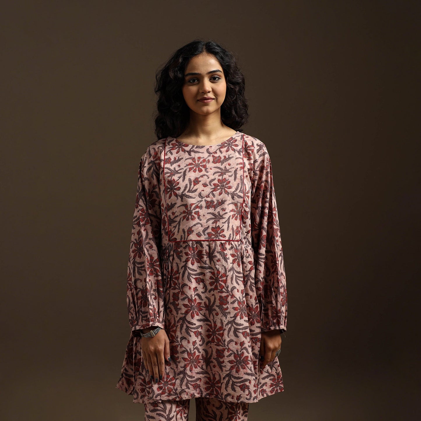 Natural dyed cotton vanaspati bagru co-ord set 09