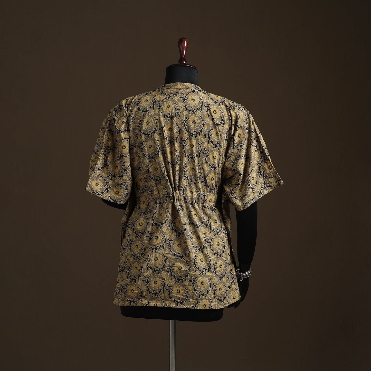 Natural dyed hand block ajrakh print cotton kaftan (short)