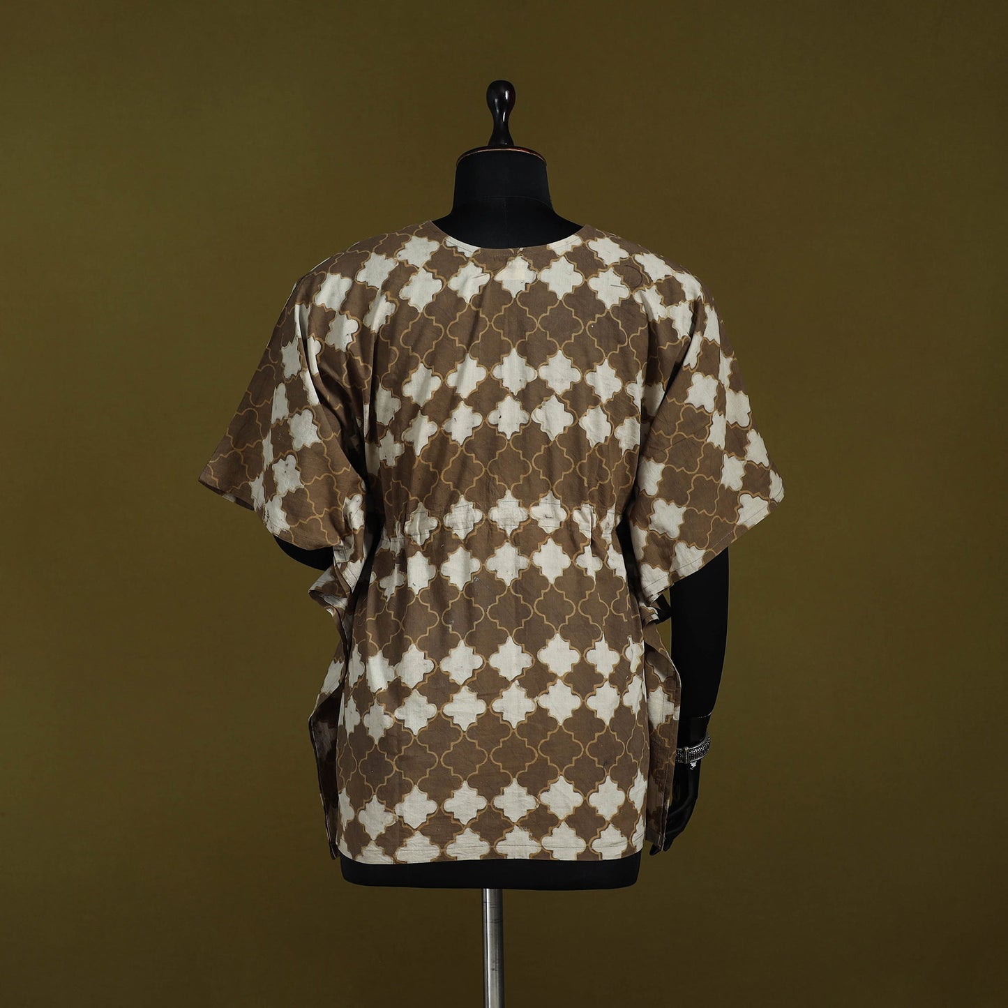 Natural dyed hand akola cotton short kaftan 42 - handcrafted