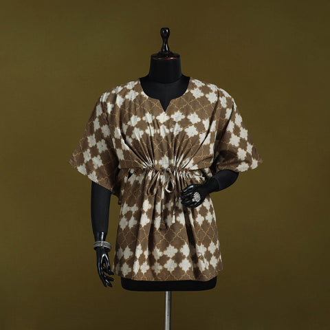Natural dyed hand akola cotton short kaftan 42 - handcrafted