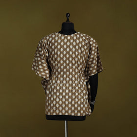 Natural dyed hand akola cotton short kaftan 44 - handcrafted