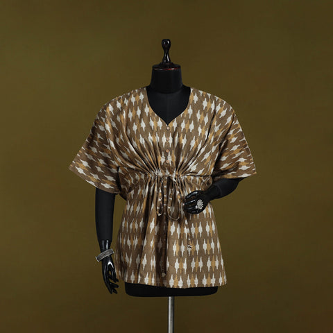 Natural dyed hand akola cotton short kaftan 48 - handcrafted