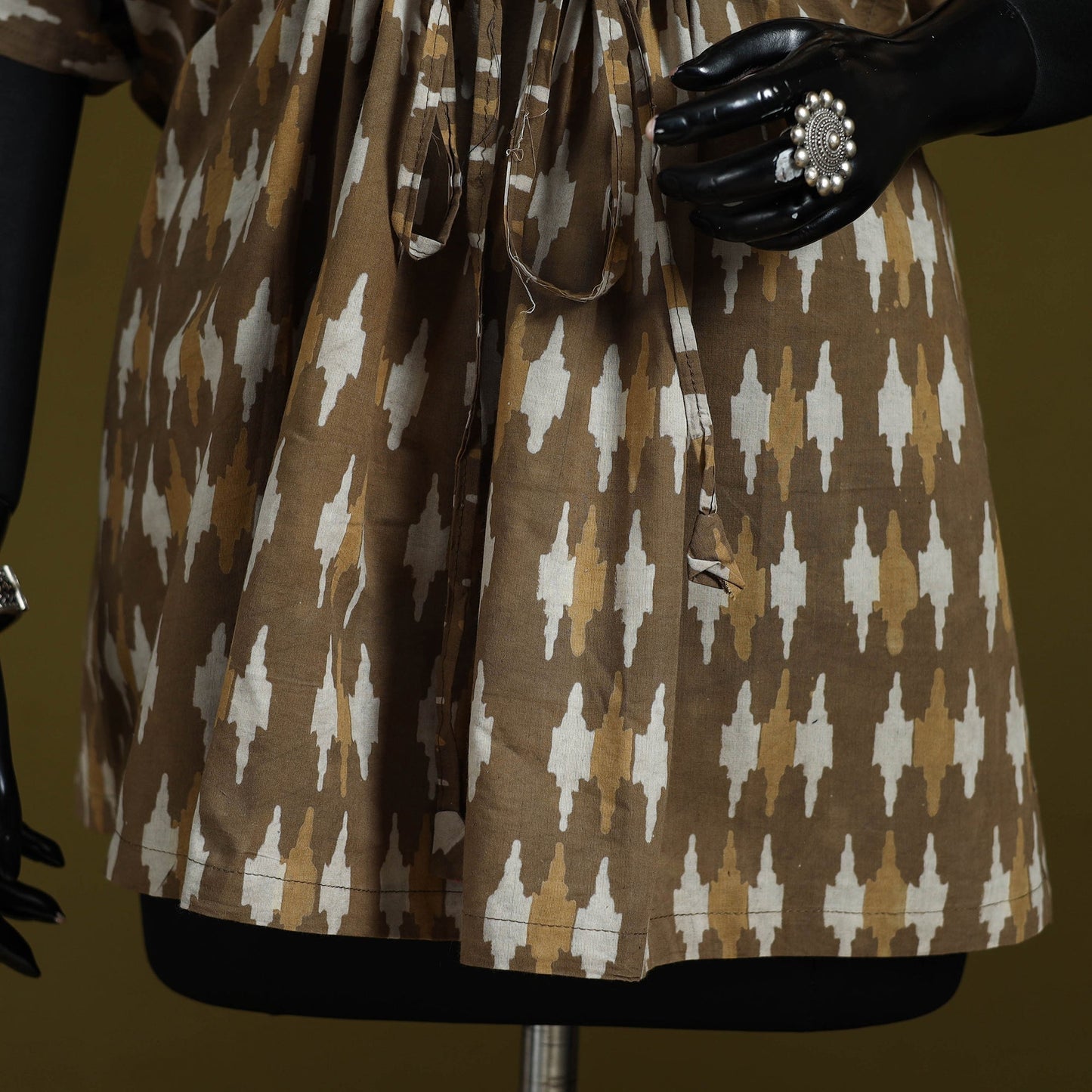 Natural dyed hand akola cotton short kaftan 48 - handcrafted