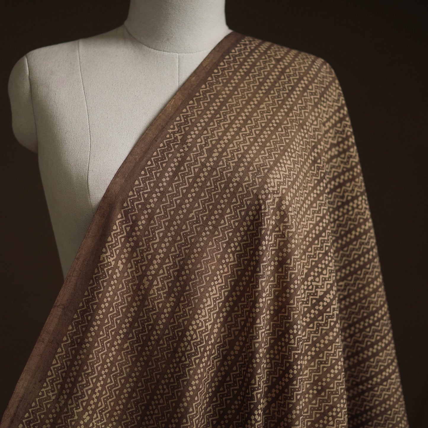Natural dyed hand block cotton ajrakh print fabric 04