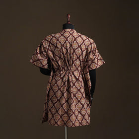 Natural dyed hand block kalamkari print cotton kaftan