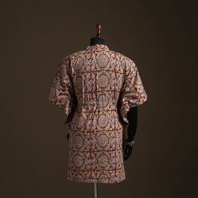 Natural dyed hand block kalamkari print cotton kaftan