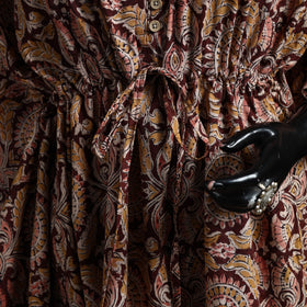 Natural dyed hand block kalamkari print cotton kaftan