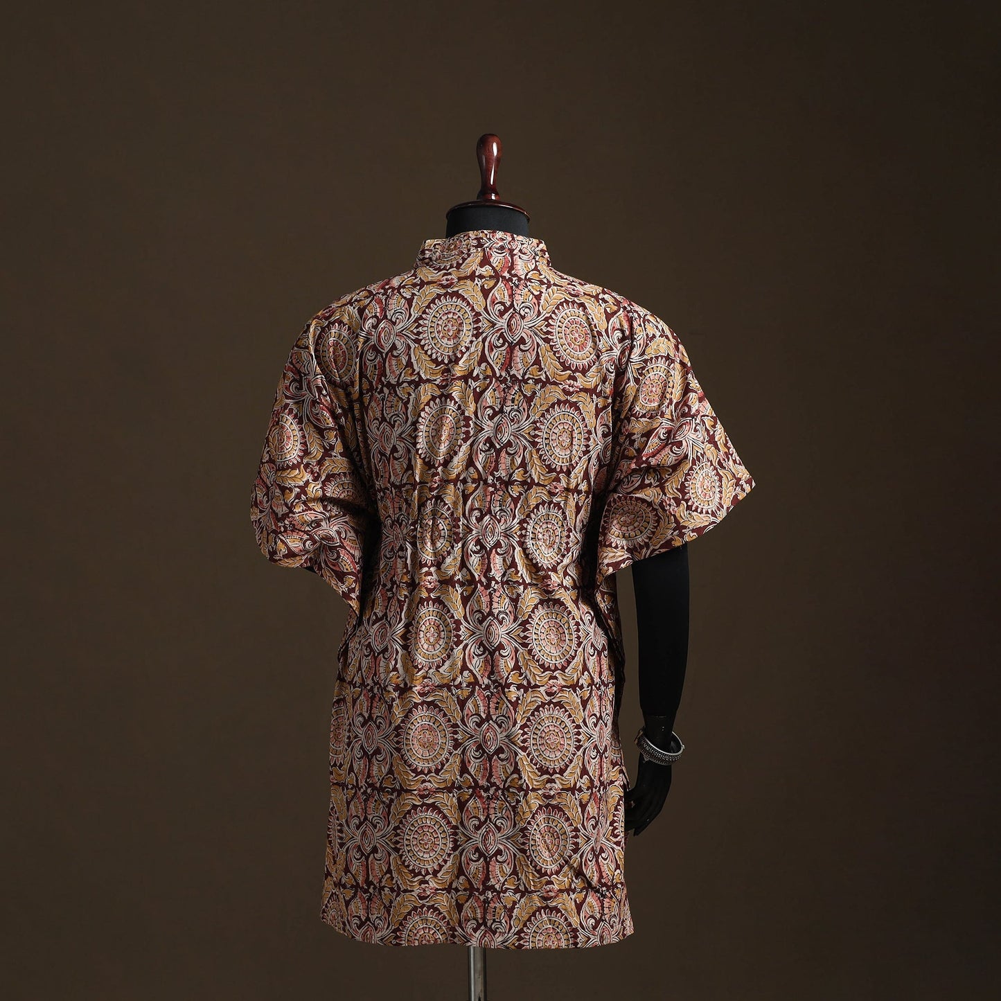 Natural dyed hand block kalamkari print cotton kaftan
