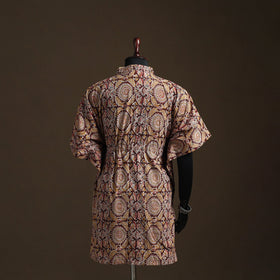 Natural dyed hand block kalamkari print cotton kaftan