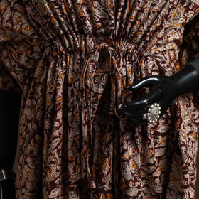 Natural dyed hand block kalamkari print cotton kaftan