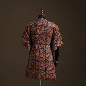 Natural dyed hand block kalamkari print cotton kaftan