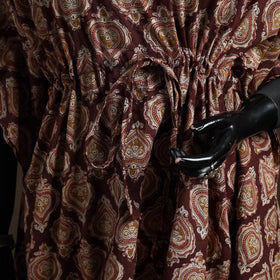 Natural dyed hand block kalamkari print cotton kaftan