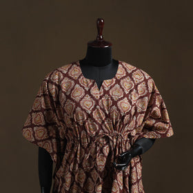 Natural dyed hand block kalamkari print cotton kaftan