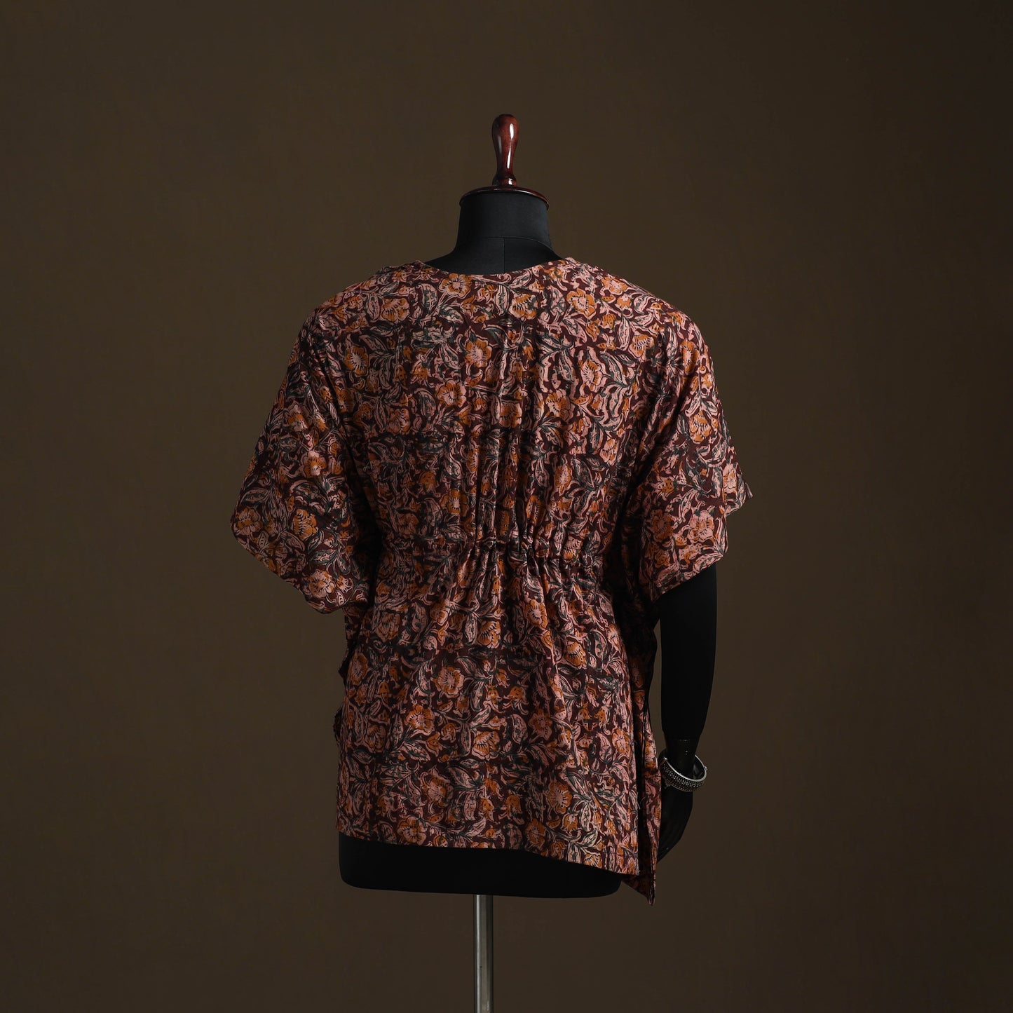 Natural dyed hand block kalamkari print cotton kaftan