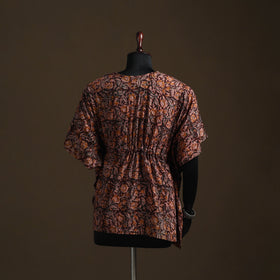 Natural dyed hand block kalamkari print cotton kaftan