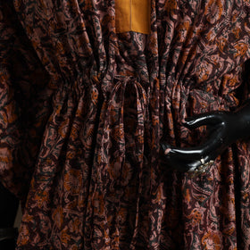Natural dyed hand block kalamkari print cotton kaftan