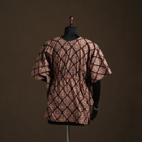 Natural dyed hand block kalamkari print cotton kaftan