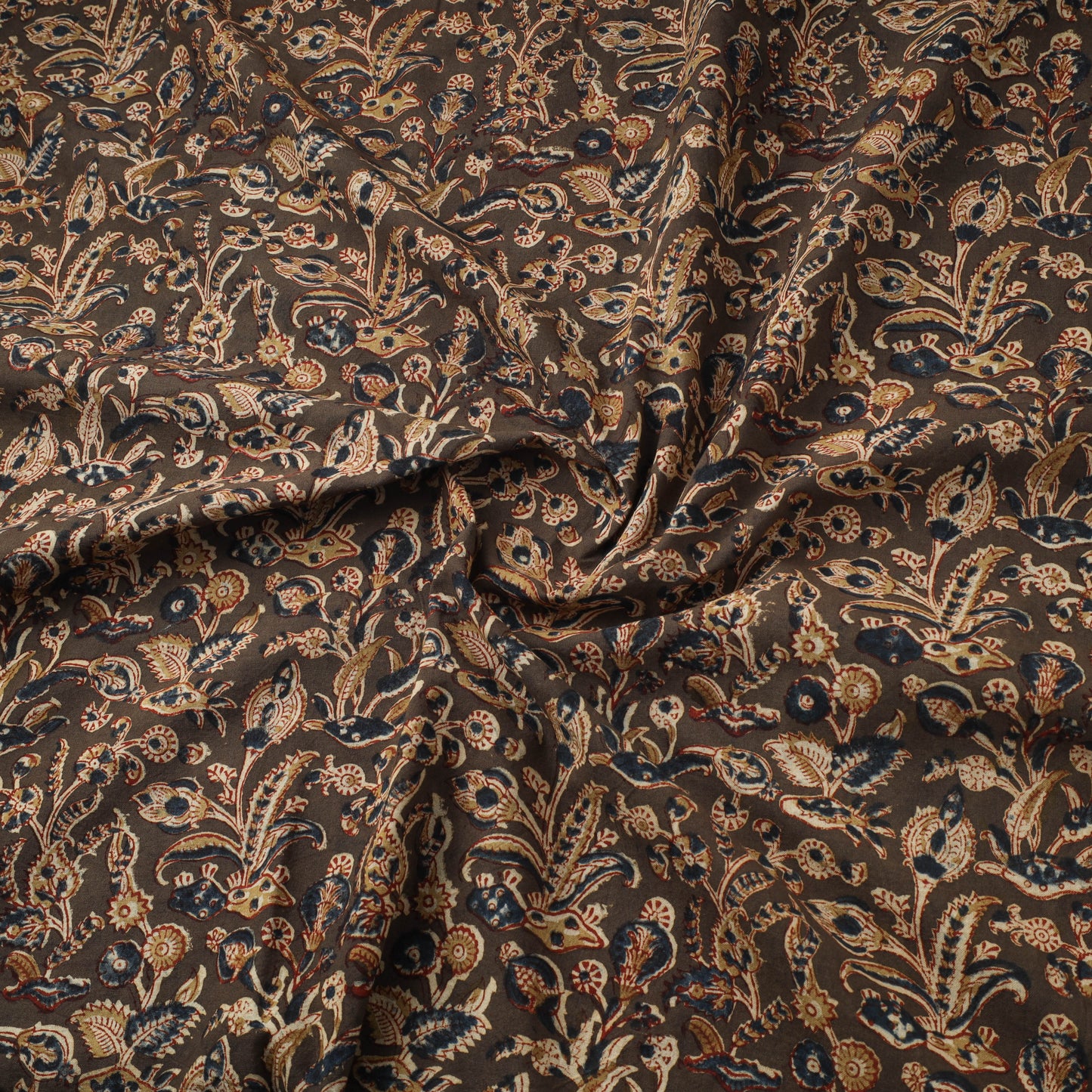 Natural dyed hand cotton pedana kalamkari fabric 09