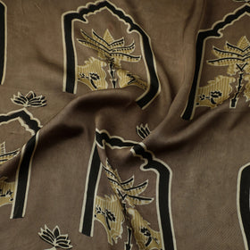 Brown - natural dyed hand modal silk fabric 31 - handcrafted