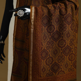 Brown - natural dyed hand chanderi silk bagh dupatta 11