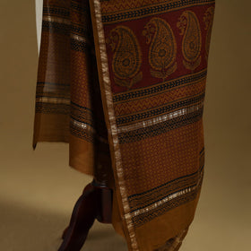 Brown - natural dyed hand chanderi silk bagh dupatta 11
