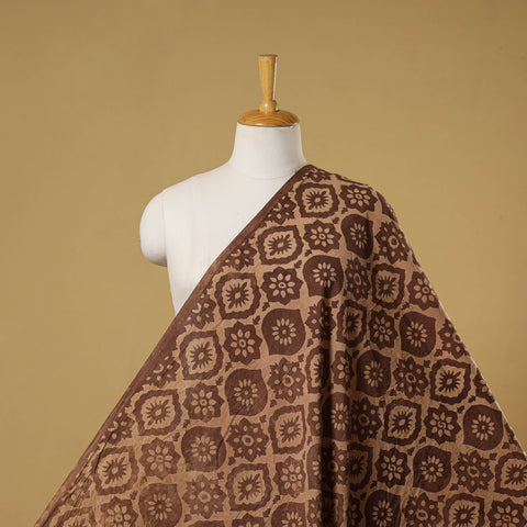Brown - natural dyed hand cotton fabric 08 - handcrafted