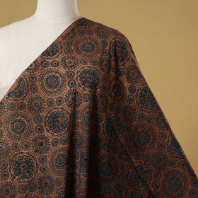 Brown - natural dyed hand cotton fabric 10 - handcrafted