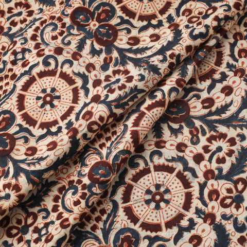 Natural dyed hand cotton pedana kalamkari fabric 02