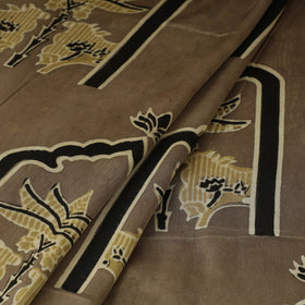 Brown - natural dyed hand modal silk fabric 31 - handcrafted