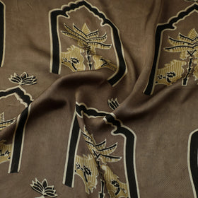 Brown - natural dyed hand modal silk fabric 31 - handcrafted