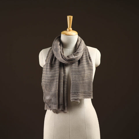 Natural dyed hand printed pure wool akola stole 01