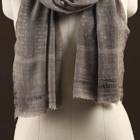 Natural dyed hand printed pure wool akola stole 07