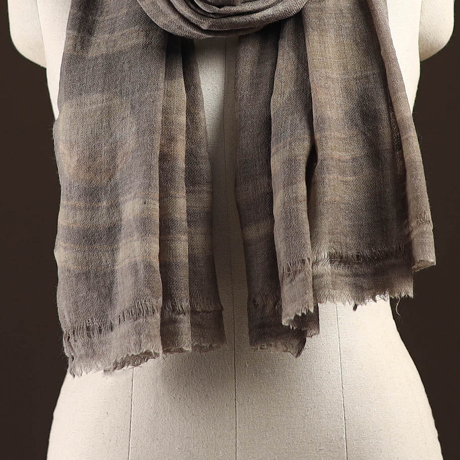 Natural dyed hand printed pure wool akola stole 13
