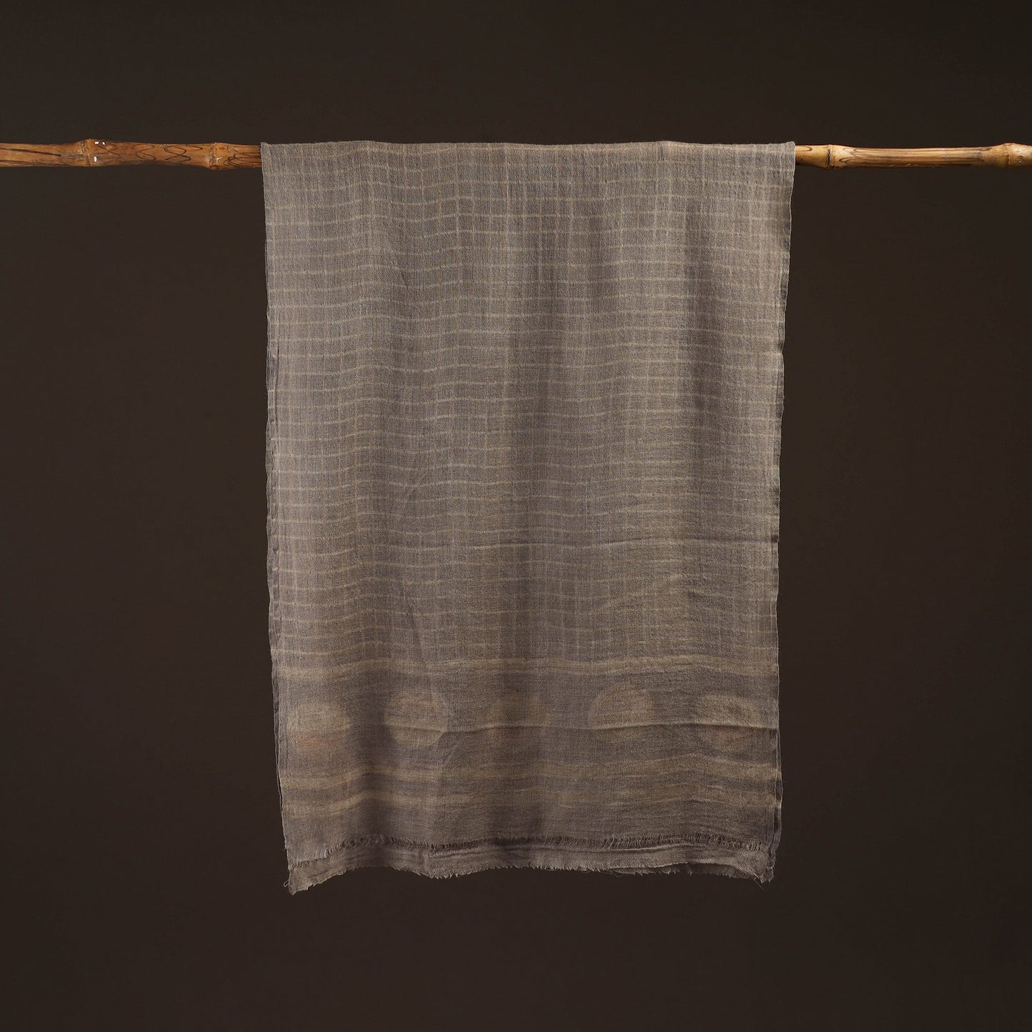 Natural dyed hand printed pure wool akola stole 13