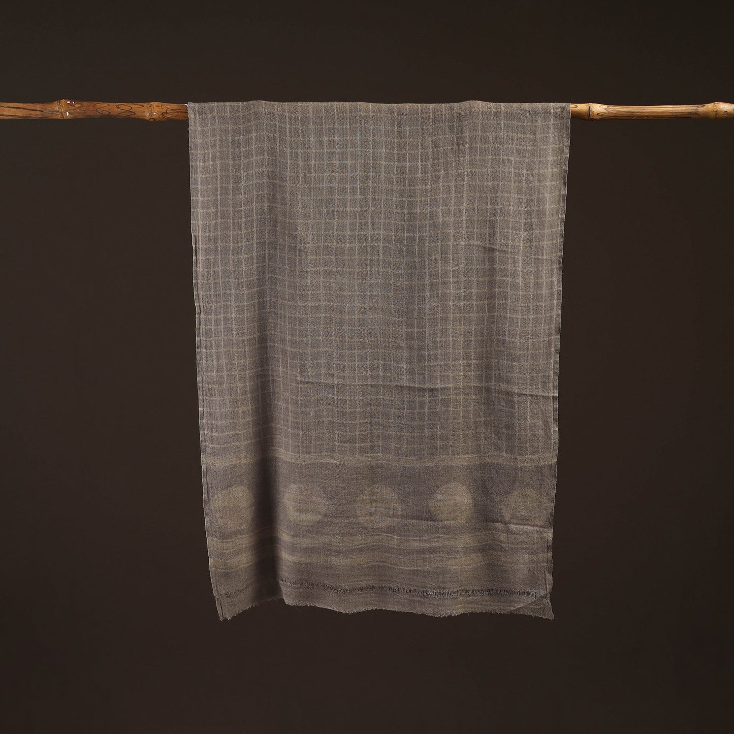 Natural dyed hand printed pure wool akola stole 20