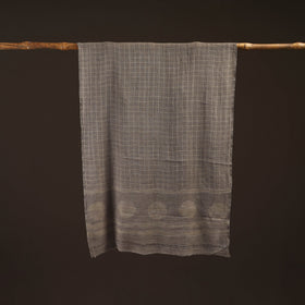 Natural dyed hand printed pure wool akola stole 20