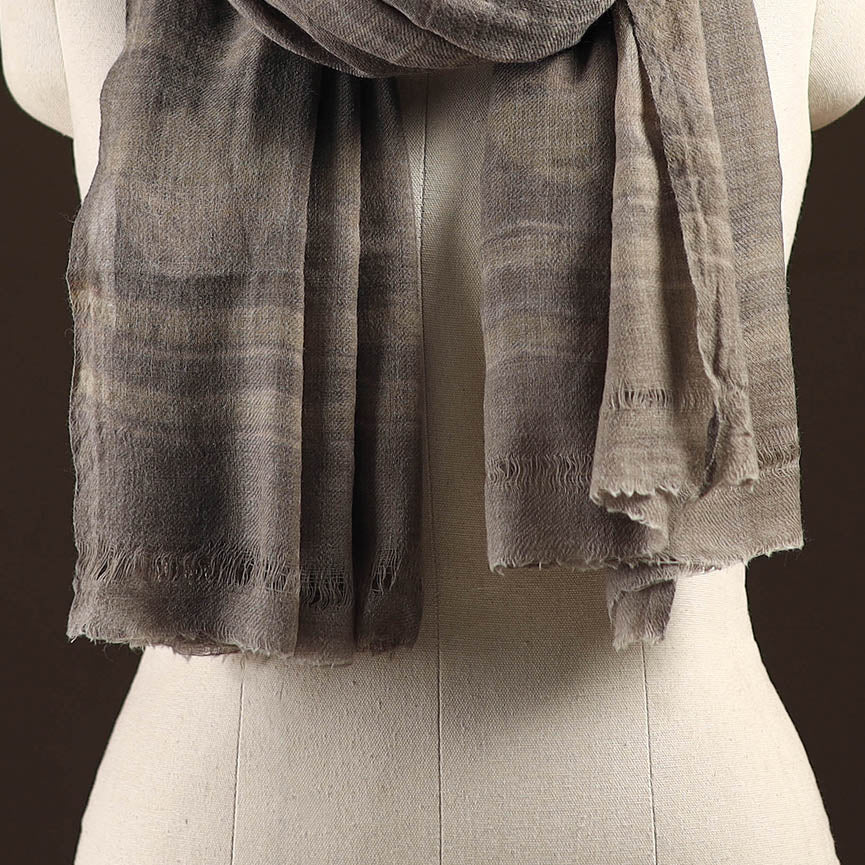 Natural dyed hand printed pure wool akola stole 20