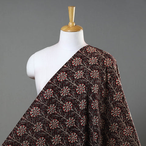  Brown Natural Dyed Block Print Kalamkari Cotton Fabric