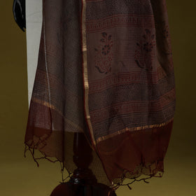 Natural dyed kota doria cotton hand block bagh print