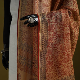 Natural dyed kota doria cotton hand block bagh print